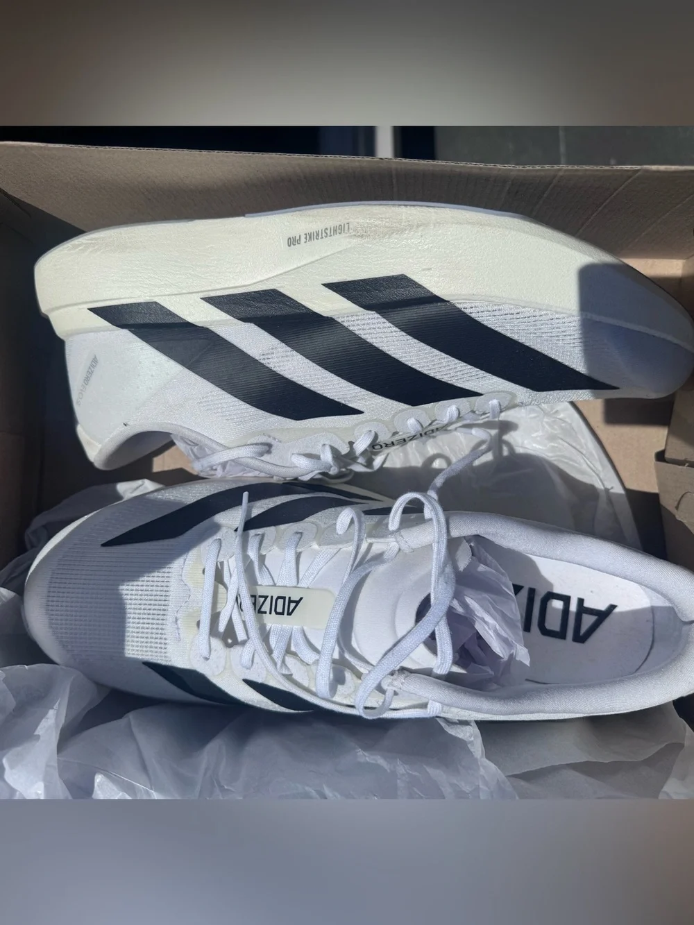 adidas MENS White Athletic Shoes with Black Stripes